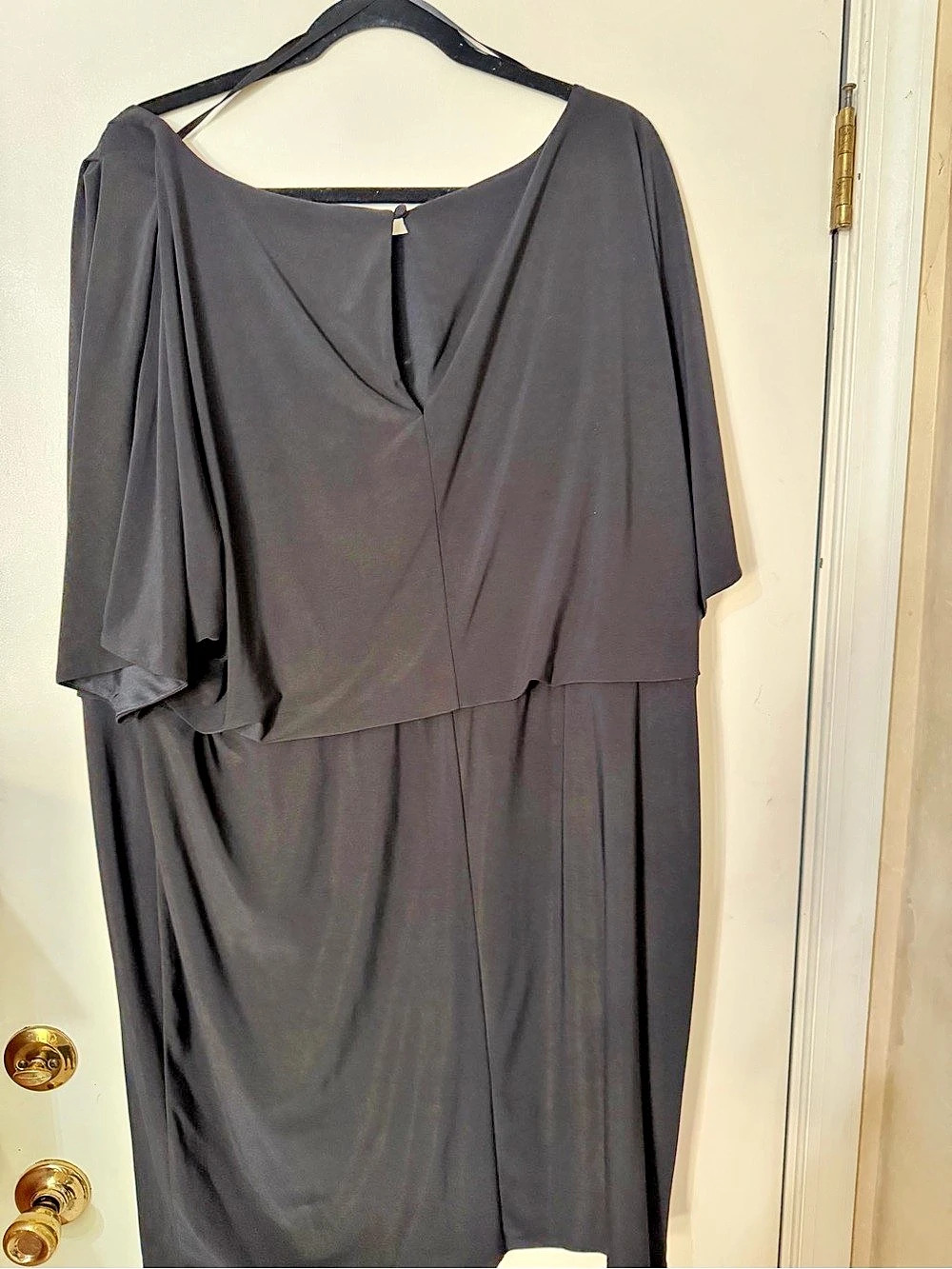 Jessica Howard Cape Overlay Sheath Dress Black Size 20W